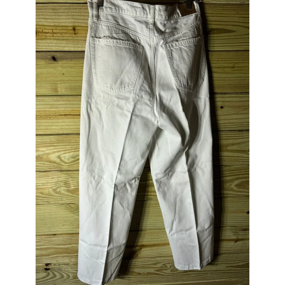 American‎ Eagle Outfitters Women White High Waisted Mom Jeans Size 7 - Picture 3 of 8